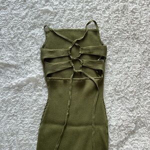 Abercrombie Green Open Back Midi Dress